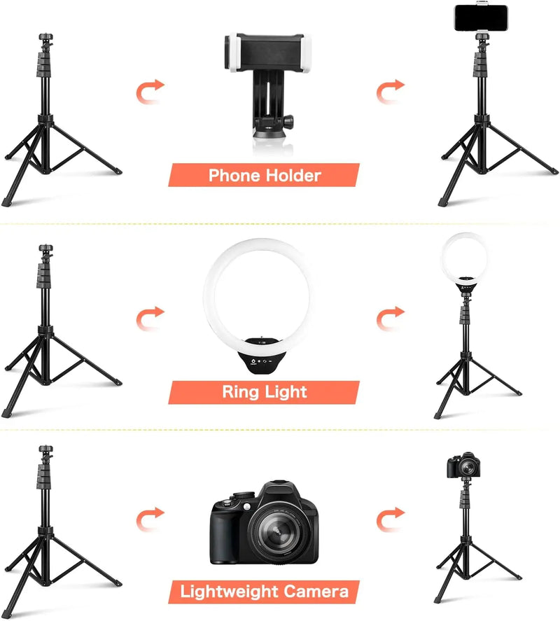 Kit Completo Ring Light Profissional 2.1M Tripé Universal e controle remoto