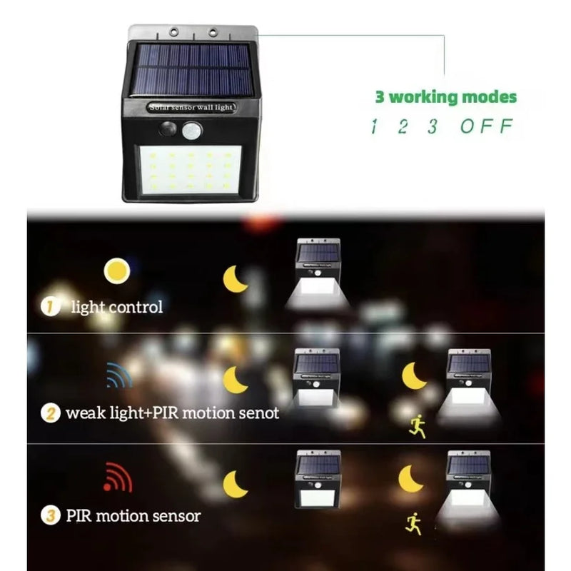 Luminária Solar Led com Sensor de Presença Automático